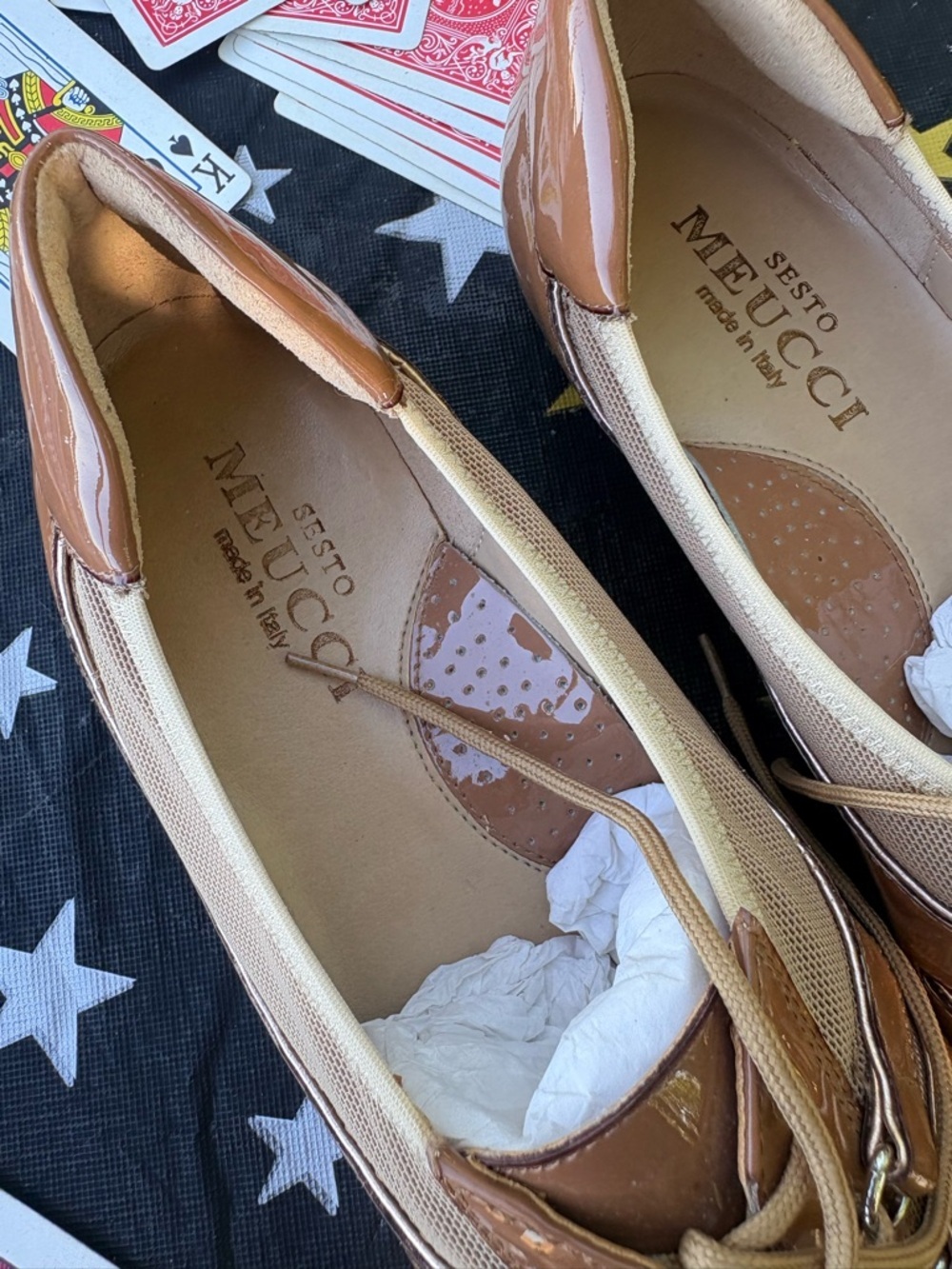 Sesto Meucci women's beige brown ballet shoes Bonnie sneaker Size 8.5 - Picture 3 of 6